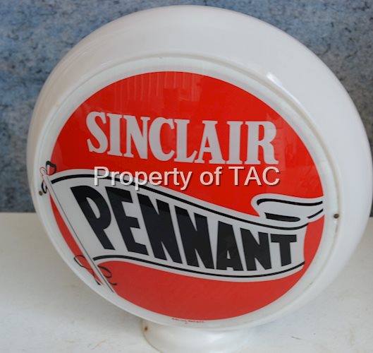 Sinclair w/Pennant touching the pole 13.5" Single Globe Lens