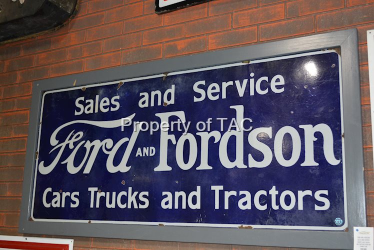 Ford and Fordson Sales and Service Porcelain Sign