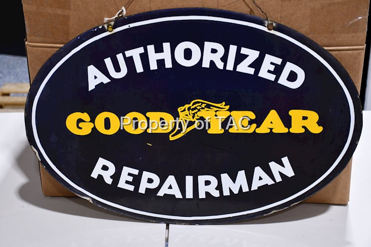 Goodyear Authorized Repairman Porcelain Sign