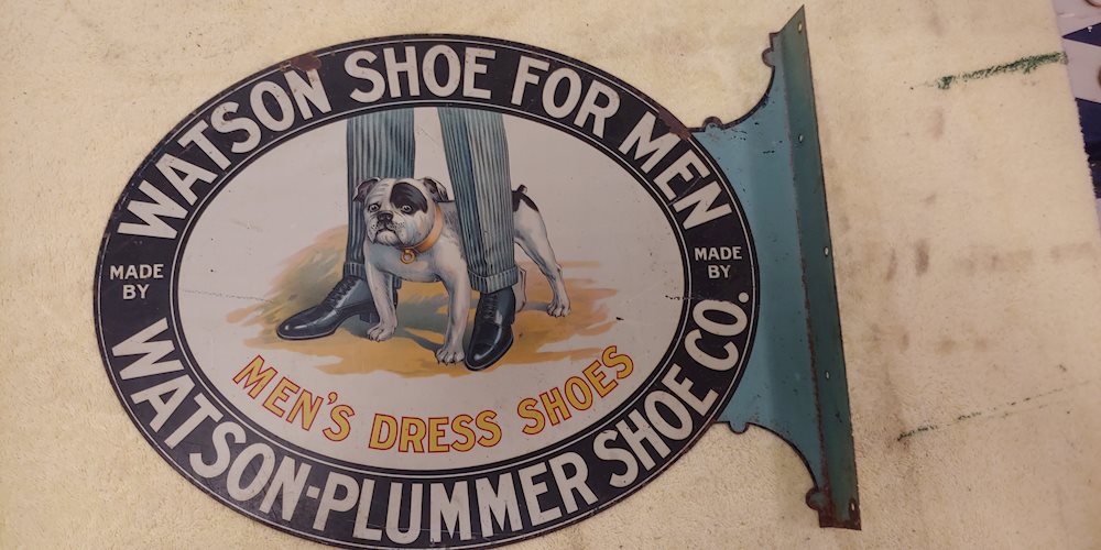 Watson Shoe For Men w/nice graphics metal sign