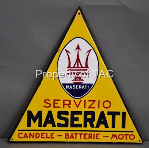 Maserati Servizio w/Trident Logo Porcelain Sign
