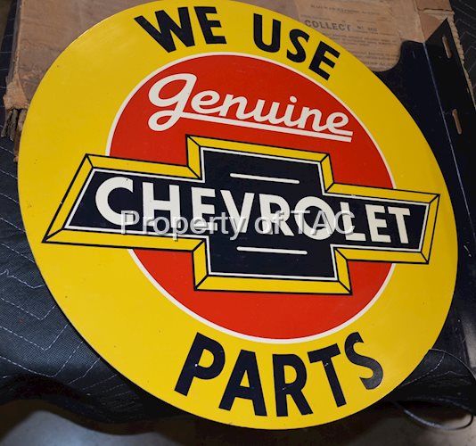 We Use Chevrolet Parts Metal Sign