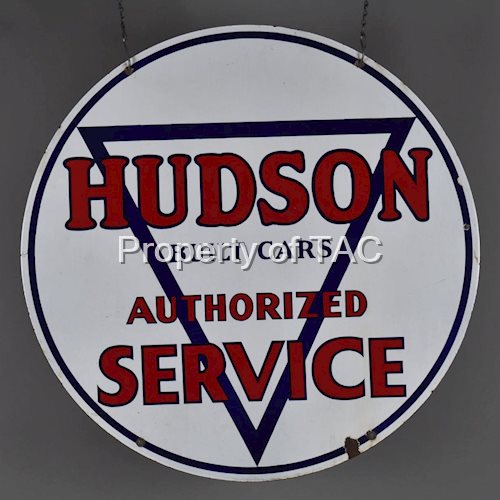 Hudson Built Cars Authorized Service Porcelain Sign