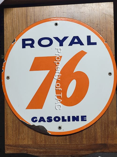 (Union) Royal 76 Gasoline Porcelain Pump Sign