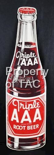 Triple AAA Root Beer Bottle Metal Sign