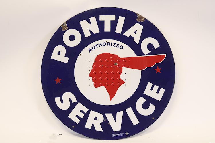 Pontiac Service w/star logos sign