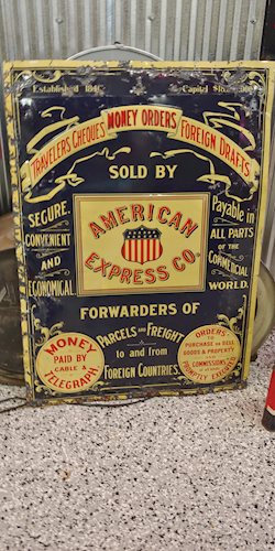 American Express Co. w/early Logo Metal Sign
