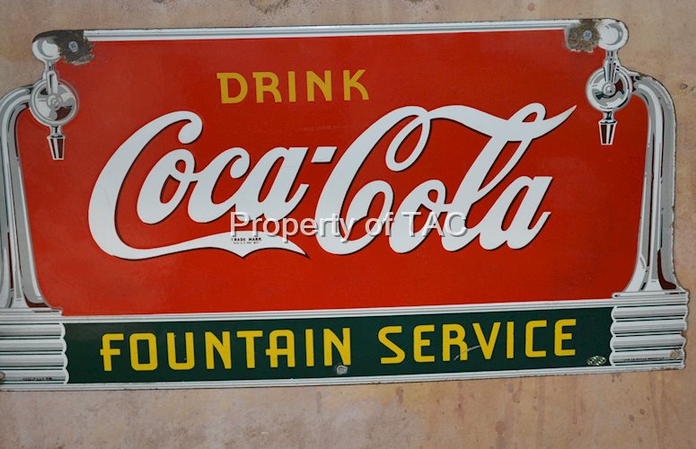 Drink Coca-Cola Fountain Service w/Spigot Porcelain Sing