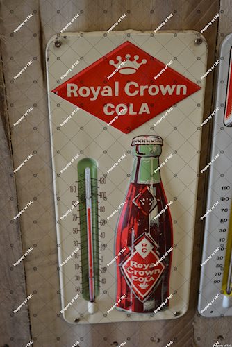 Royal Crown Cola w/diamond logo & bottle thermometer