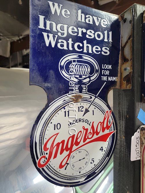 We Have Ingersoll Watches Porcelain Flange Sign