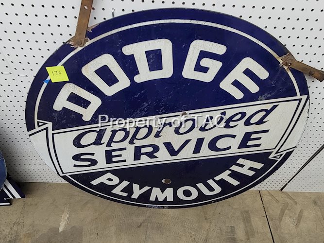 Dodge Plymouth Approved Service Porcelain Sign