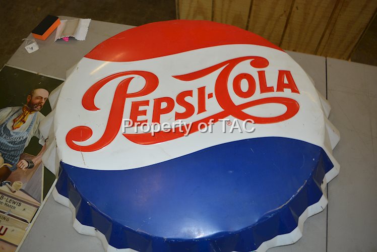 Pepsi-Cola Metal Bottle Cap Sign