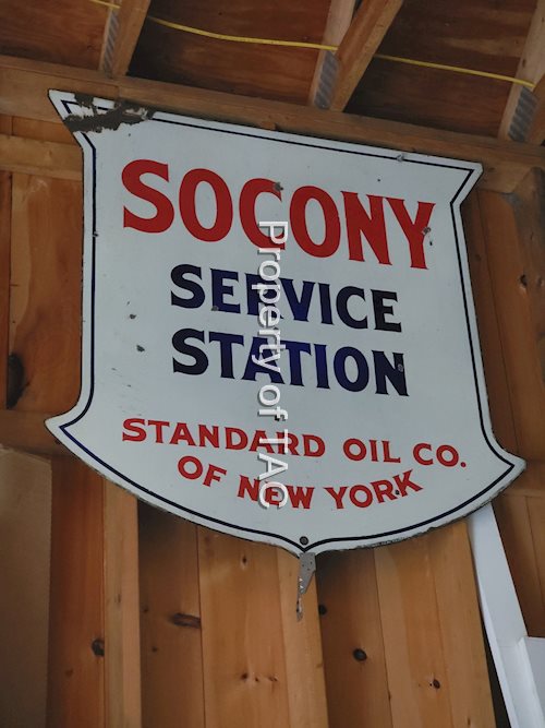 Socony Service Station Porcelain Sign