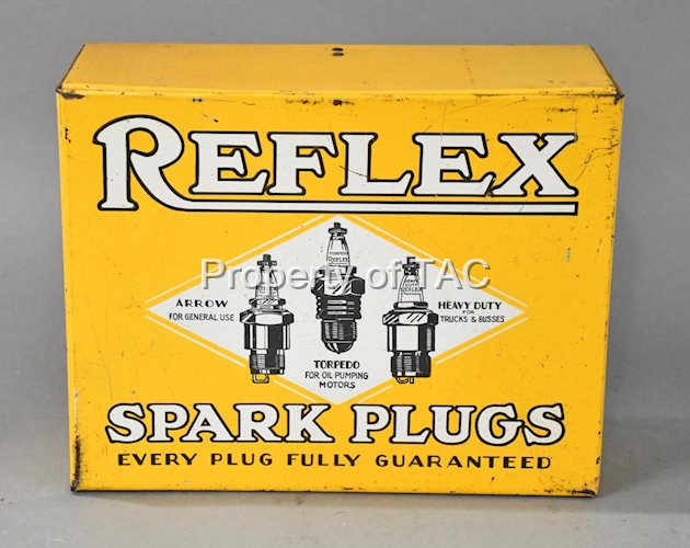Reflex Spark Plugs "Every Plug Fully Guaranteed" Metal Counter Top Display
