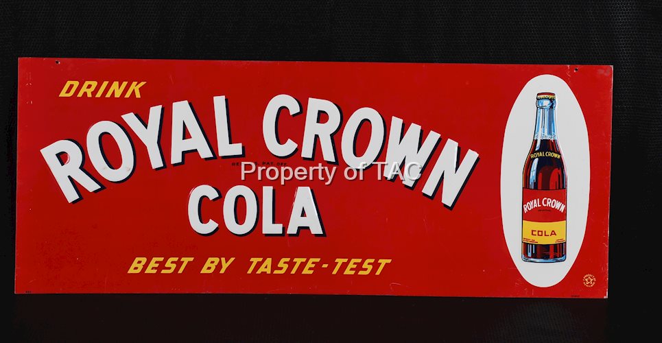 Drink Royal Crown Cola w/Bottle Metal Sign