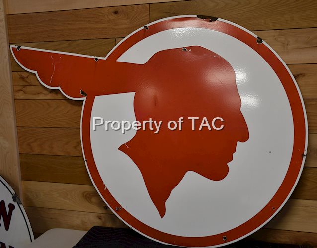 (Pontiac) Full Feather Porcelain Sign