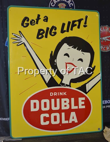 Drink Double Cola w/Lady Metal Sign
