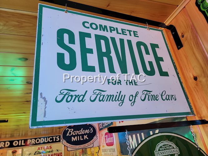 (Edsel) Complete Service for "Ford Family of Fine Cars" Metal Sign