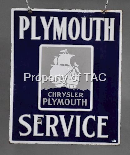 Plymouth Service w/Chrysler-Plymouth Logo Porcelain Sign