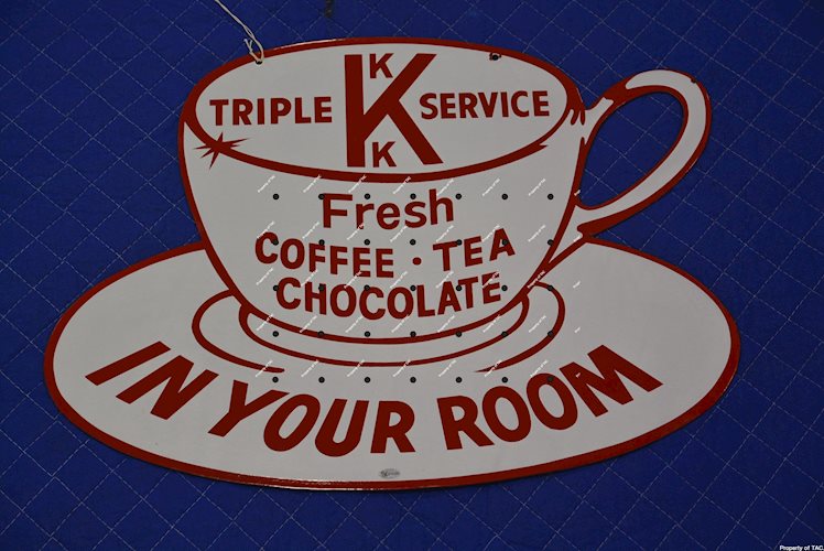 Triple K Service Fresh Coffee In Your Room sign