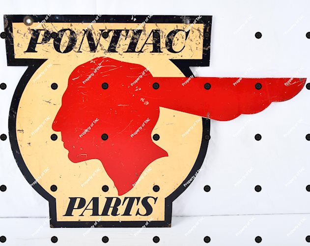 Pontiac Parts w/Full Feather Logo Metal Sign