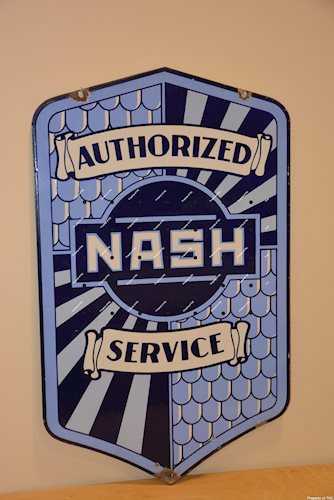 Nash Authorized Service w/fishscale logo porcelain sign