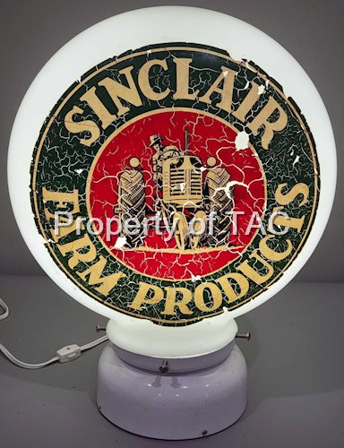 Farm Products OPE w/Sinclair Decal Milk Glass Globe