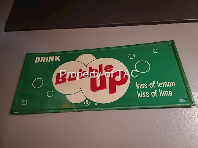 Drink Bubble Up "Kiss of lemon Kiss of lime" w/Logo Metal Sign