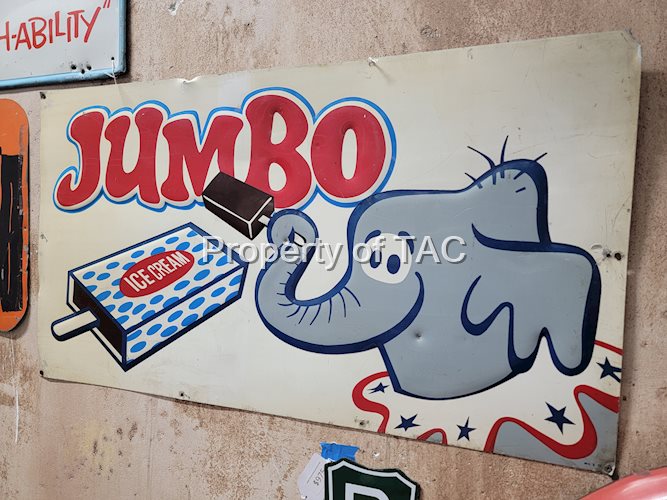 Jumbo Ice Cream w/Elephant Logo Metal Sign