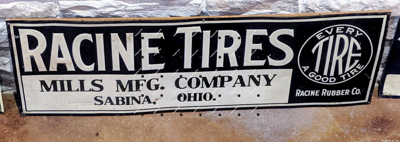Racine Tires Embossed Tin Sign