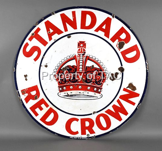 Rare Standard Red Crown w/Logo Porcelain Sign