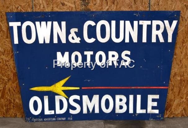 Oldsmobile w/Rocket Logo Metal Sign