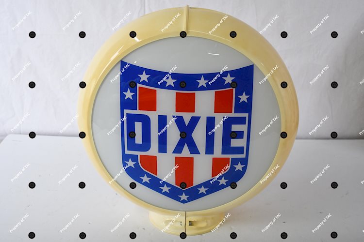 Dixie (gas) w/stars & stripes logo 13.5D. Globe lenses"