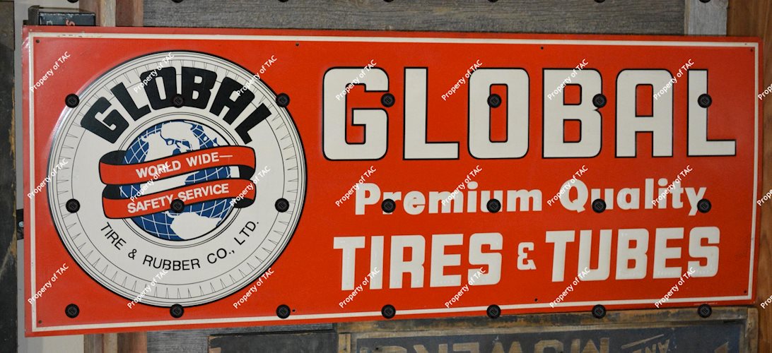Global Premium Tires & Tubes w/logo Metal Sign