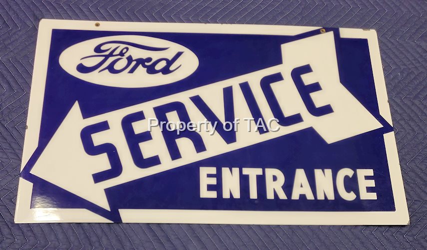 Ford Service Entrance Double Sided Porcelain Sign w/ Arrow