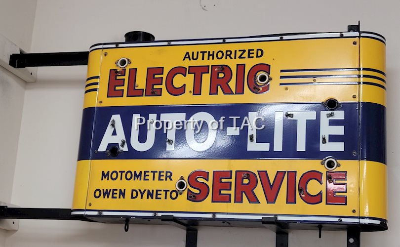 Auto-lite Authorized Electric Service Double Sided Porcelain Neon Sign