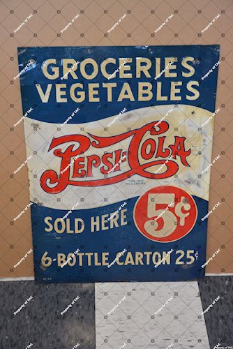 Pepsi-Cola Groceries Vegetables sign