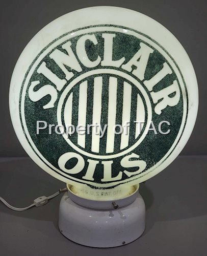 Sinclair Oils w/Jail-Bar Logo OPE Milk Glass Globe