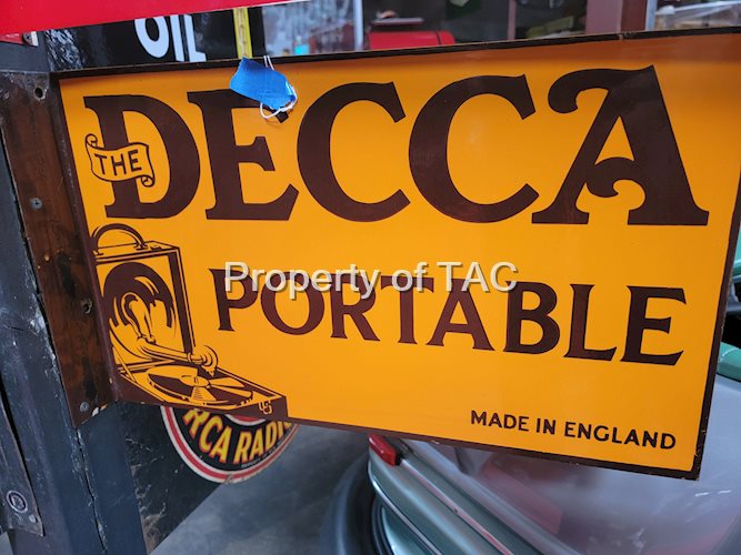The Decca Portable w/Logo Porcelain Flange Sign