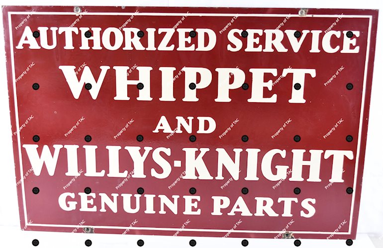 Whippet and Willys-Knight Authorized Service Porcelain Sign