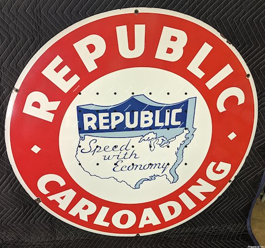 Republic CarLoading SSP Single Sided Porcelain Sign
