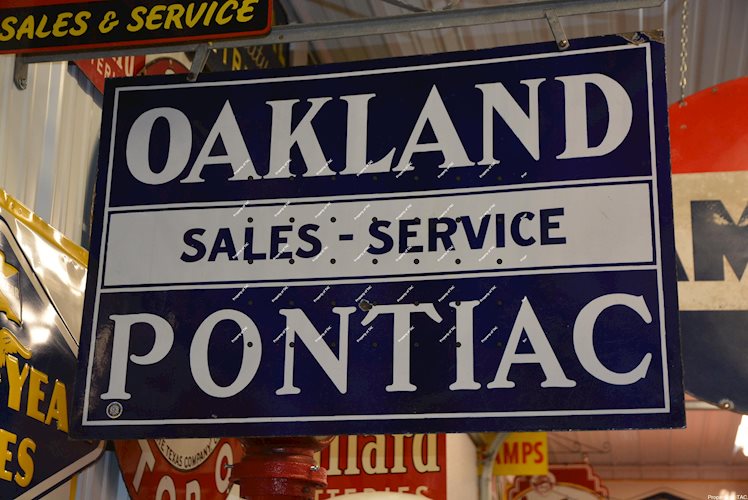 Oakland Pontiac Sales Service porcelain sign