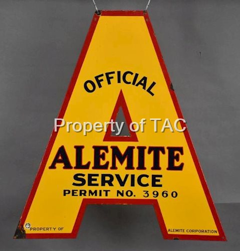 Official Alemite Service Porcelain Sign