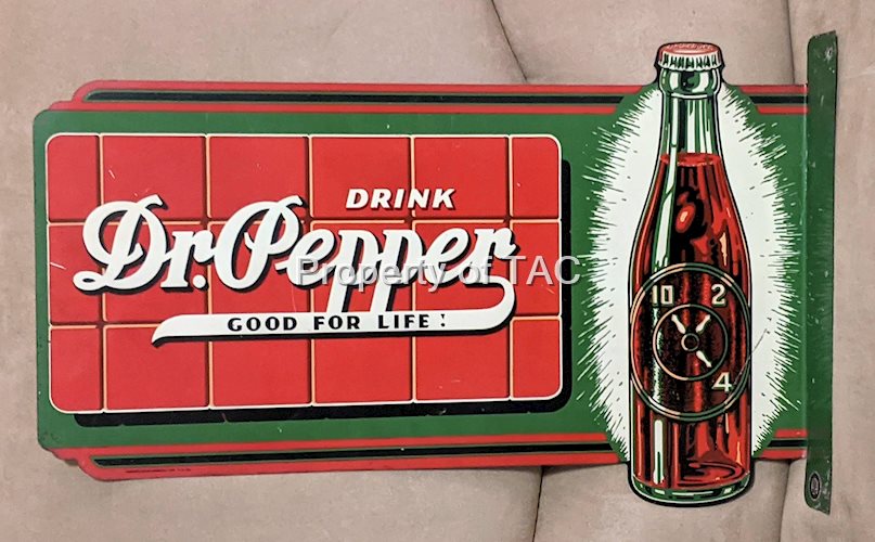 Drink Dr. Pepper Good for Life Double Sided Tin Flange Sign