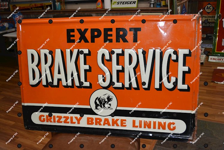 Grizzly Brake Lining Brake Service" Metal Sign"
