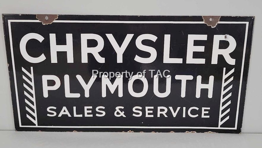 Chrysler Plymouth Sales & Service Porcelain Sign
