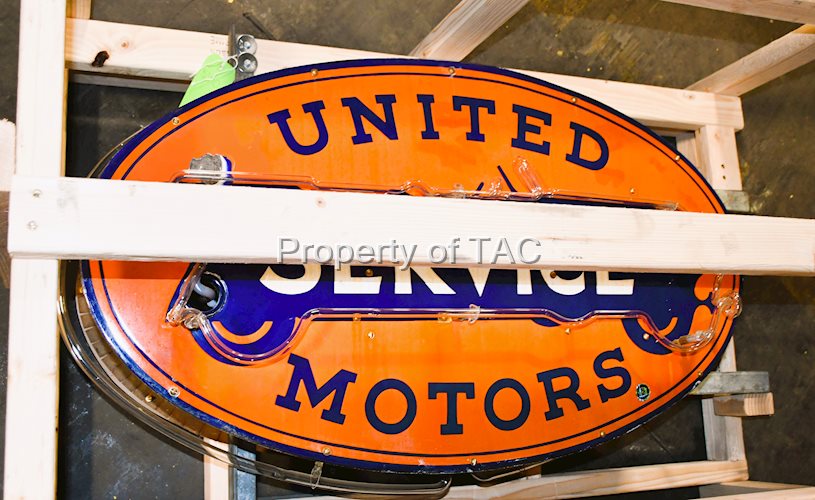 United Motor Service w/Logo Porcelain Neon Sign (36")