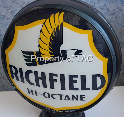 Richfield Hi-Octane w/Art Deco Eagle Logo 15" Single Globe Lens