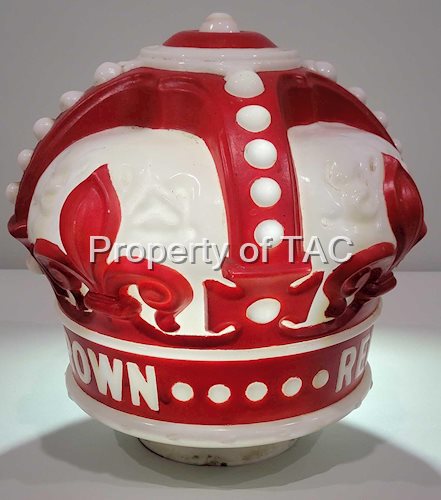 Standard Oil Red Crown Embossed OPC Milk Glass Globe