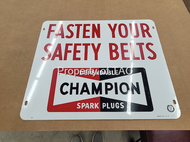 Dependable Champion Spark Plugs Metal Sign